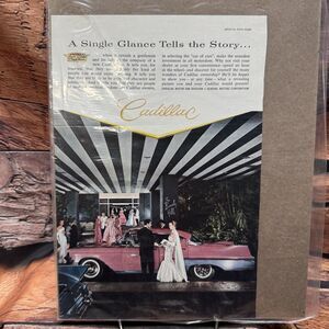1959 Cadillac Eldorado Biarritz Convertible Pink Vintage Print Ad Beverly Hills
